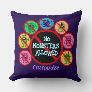 Coussin Purple Aucun Monstrateur Autorisé Enfants