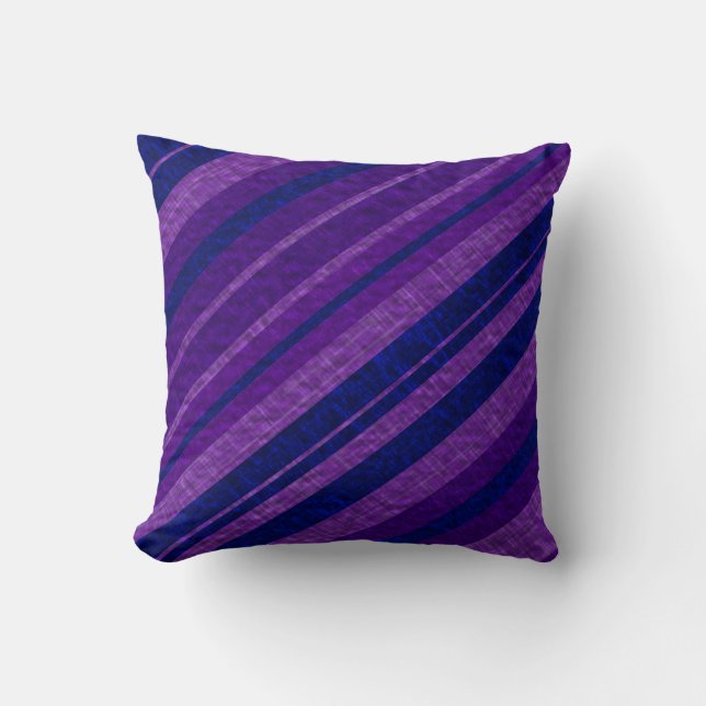 Coussin Purple Diagonal Stripes (Recto)