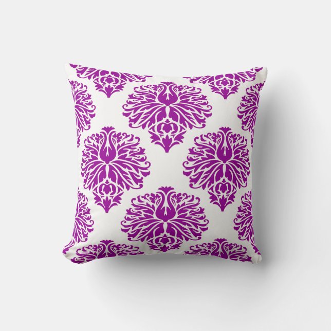 Coussin Purple Elegant Damask (Recto)