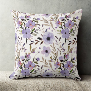 Coussin Purple Elegant vintage fleur sauvage motif floral