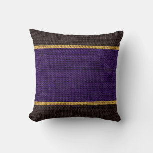 Coussin Purple et Brown Rustic Burlap Jute Arrière - plan