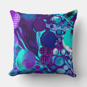 Coussin Purple et Turquoise Abstrait peinture numérique po