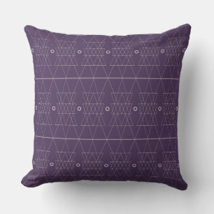 Coussin Purple Geometric Triangles Couch Pillow