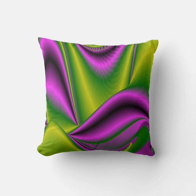Coussin purple green abstract (Recto)