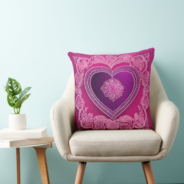 Coussin Purple Gummy Heart IA art (Chaise)