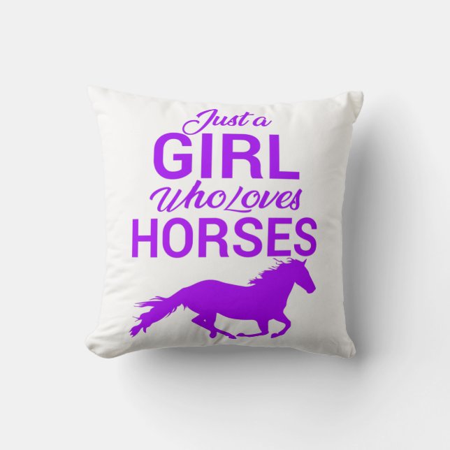 Coussin Purple Juste Une Fille Qui Aime Les Chevaux (Recto)