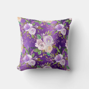 Coussin *~* PURPLE LAVENDER Floral Flowers Motif