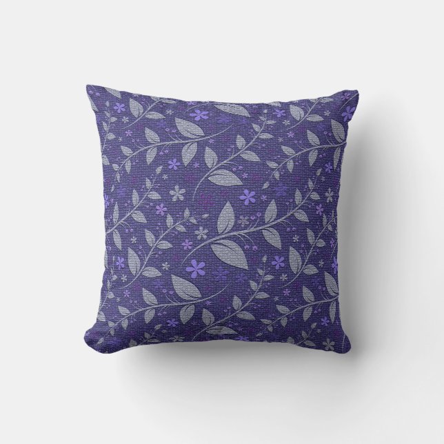 Coussin Purple Moderne Élégant Populaire Floral (Recto)