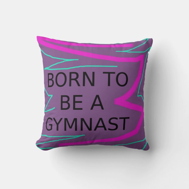 Coussin Purple NÉ POUR ÊTRE UN GYMNAST JAUNES (Recto)