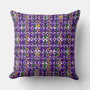 COUSSIN PURPLE OR VERT MARDI GRAS FLEUR DI LIS