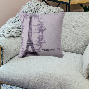 Coussin Purple Paris Grunge