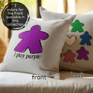 Coussin Purple Rainbow Meeple Board Game Love