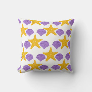 Coussin Purple Seashell Yellow Starfish Marine Life