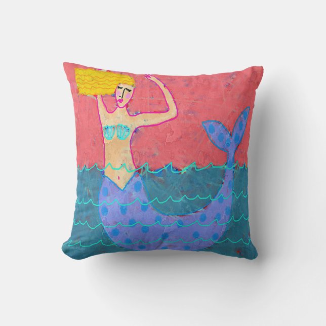 Coussin Purple Sirène Art Abstrait (Recto)