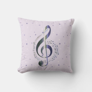 Coussin Purple Treble Clef Music