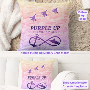 Coussin Purple Up for Military Kids Sous-marin & Jets