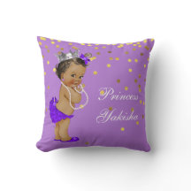 Purple Vintage Ethnic Princess Baby Gold Confetti