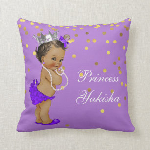 Coussin Purple Vintage Ethnic Princess Baby Gold Confetti