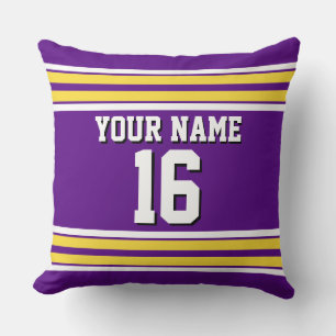 Coussin Purple with Yellow White Stripes Team