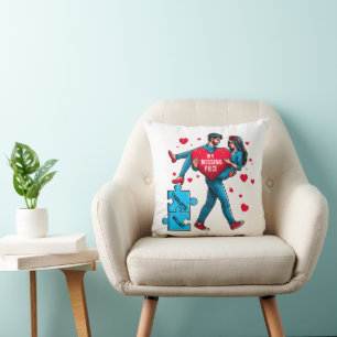 Coussin Puzzle d'amour personnalisé - Mon morceau manquant