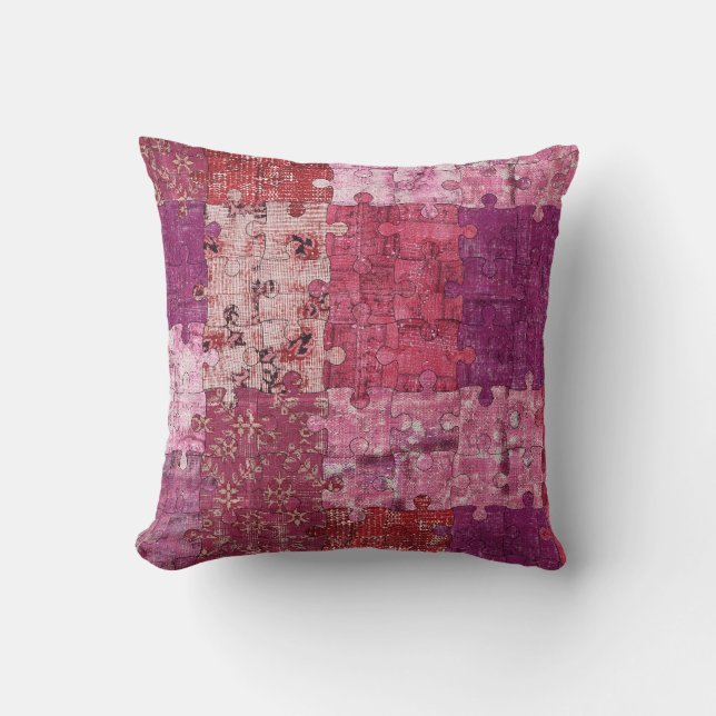 Coussin Puzzle de texture des couleurs (Recto)