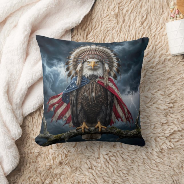 Coussin Pygargue à tête blanche avec cape et coiffe de dra (Couverture)
