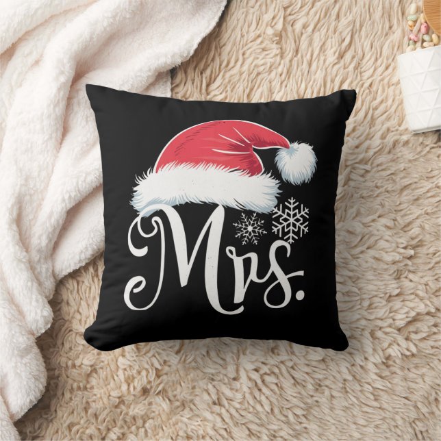 Coussin Pyjama de Noël assortis pour couples Mme Claus San (Couverture)