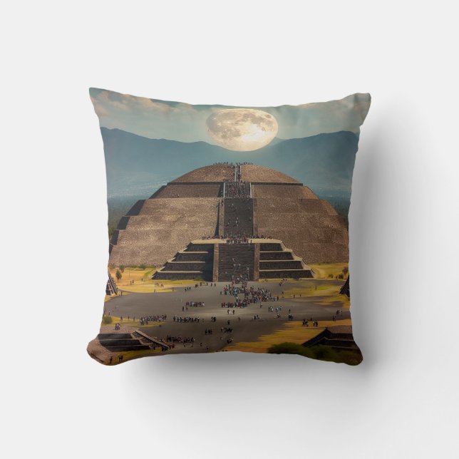 Coussin Pyramide de la Lune, Teotihuacan, Mexique Voyage (Recto)