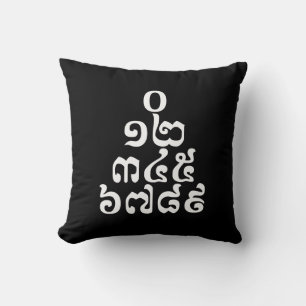 Coussin Pyramide des nombres cambodgiens - 0 12 345 6789 K