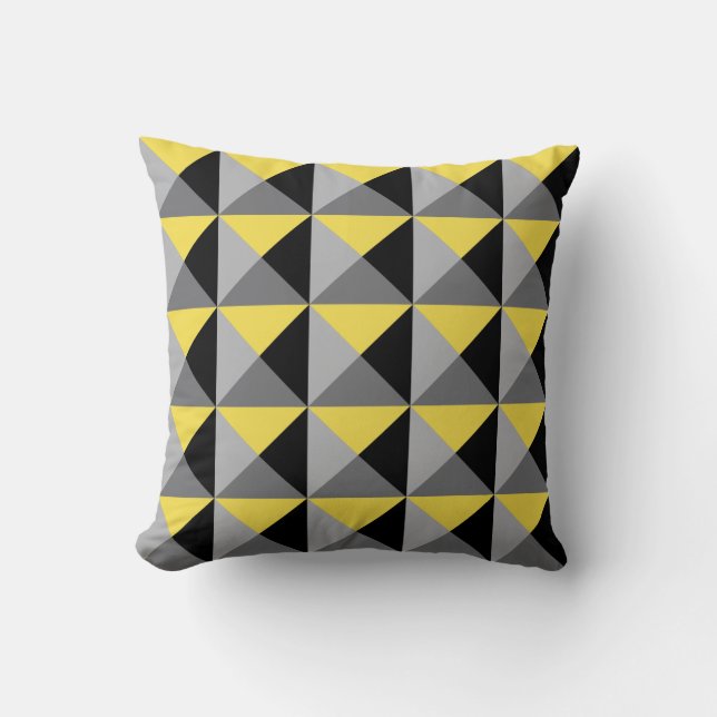 Coussin Pyramides géométriques (Couleur personnalisable) (Recto)