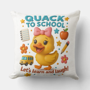 Coussin Quack to School - Cute Duck Back to School