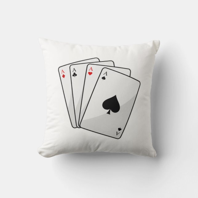 Coussin Quadruplets Aces Poker cartes à Poker (Recto)
