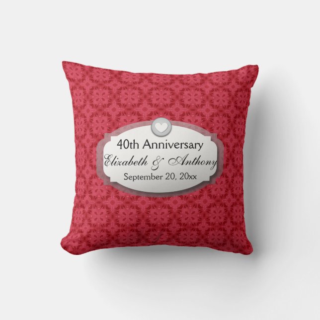 Coussin quarantième Rouge rouge Z06 d'anniversaire de (Recto)