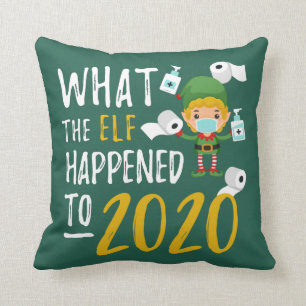 Coussin Quarantine 2020 Elfe commémoratif de Noël