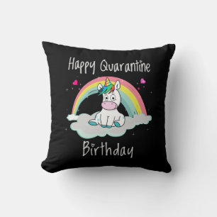 Coussin Quarantine Anniversaire Unicorn arc-en-ciel