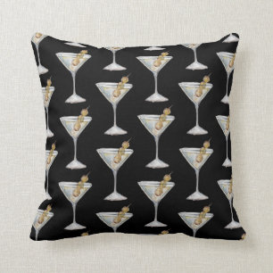 Coussin Quarantini Martini Cocktail Motif noir