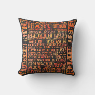 Coussin Quartiers de NYC Orange