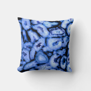 Coussin Quartz Bleu Agate Bleue Géodes bleues