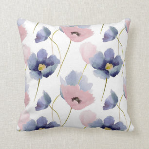 Coussin Quartz rose et motif floral de sérénité