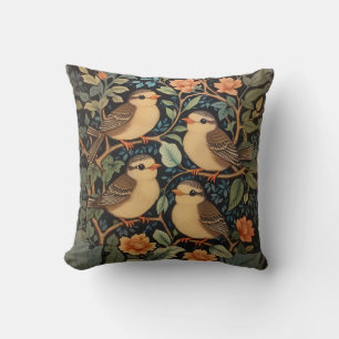 Coussin Quatre Bébés mignons Oiseaux Nature Inspiré