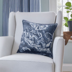Coussin Quatre cavaliers de la toile bleue Apocalypse