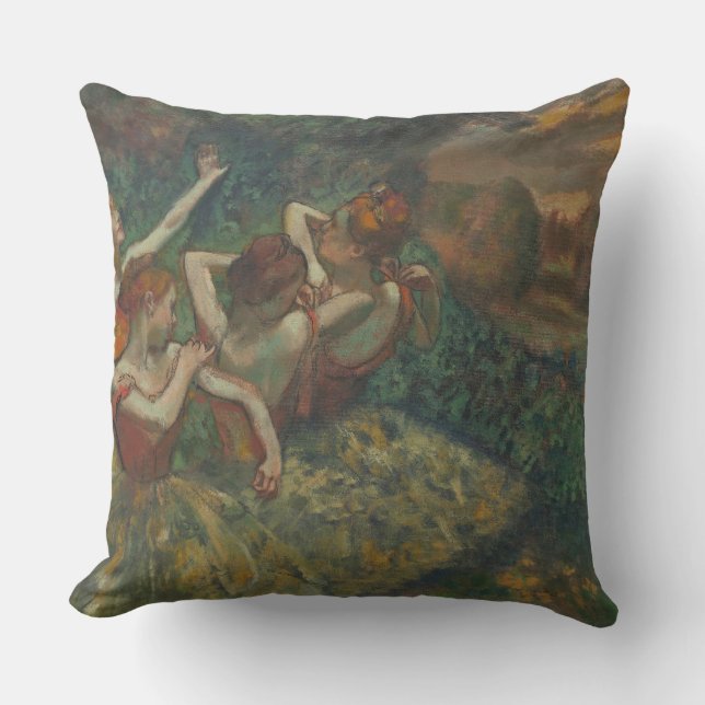 Coussin Quatre Danseurs, Peinture impressionniste, Edgar D (Recto)
