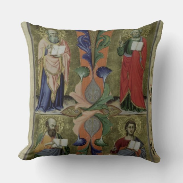 Coussin Quatre évangélistes, XIVème siècle (vélin) (Recto)