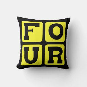 Coussin QUATRE Le design carré du nombre Drôle Âge Ans