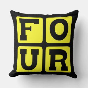Coussin QUATRE Le dessin carré du nombre Drôle Âge Ans
