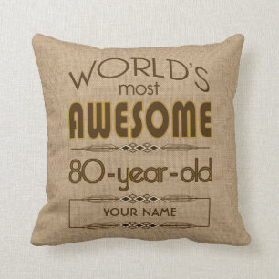 Coussin quatre-vingtième Monde de célébration