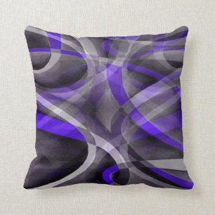 Coussin Quatre-vingts vidéos Violet Blue et Grey Funky Mo