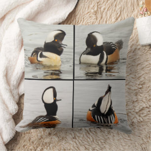 Coussin Quatre visages amusants de canards amateurs à capu