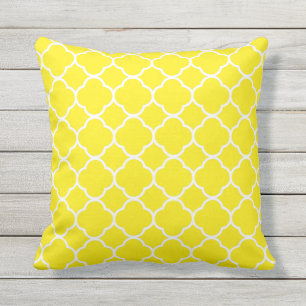 Coussin Quatrefoil Canary White Home Decor Colorée