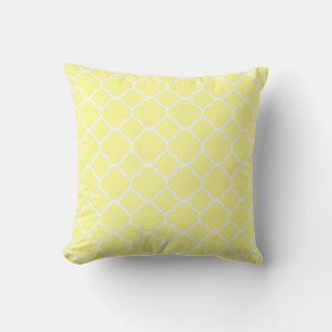 Coussin Quatrefoil Pastel Jaune Maison Décor Style Coton